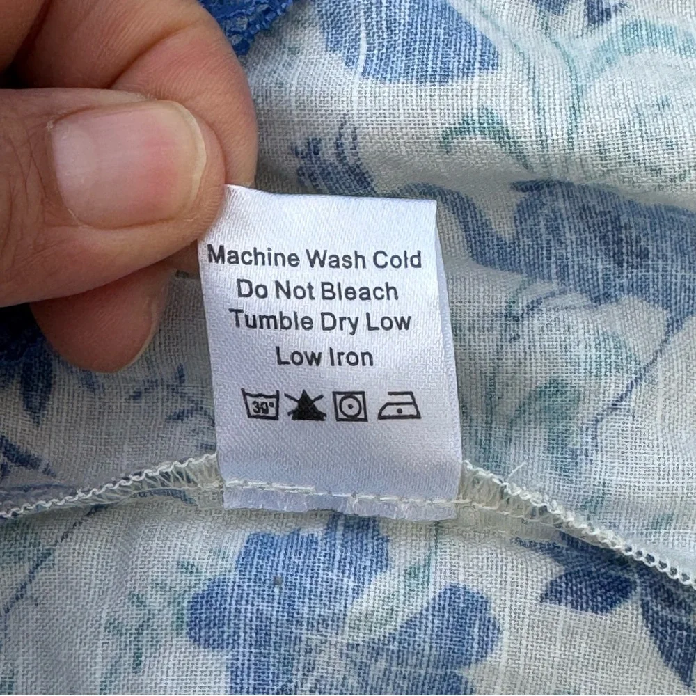 Tuckernuck Bluebird Crawford Dress Linen Blend Floral Small Boho - Picture 10 of 11